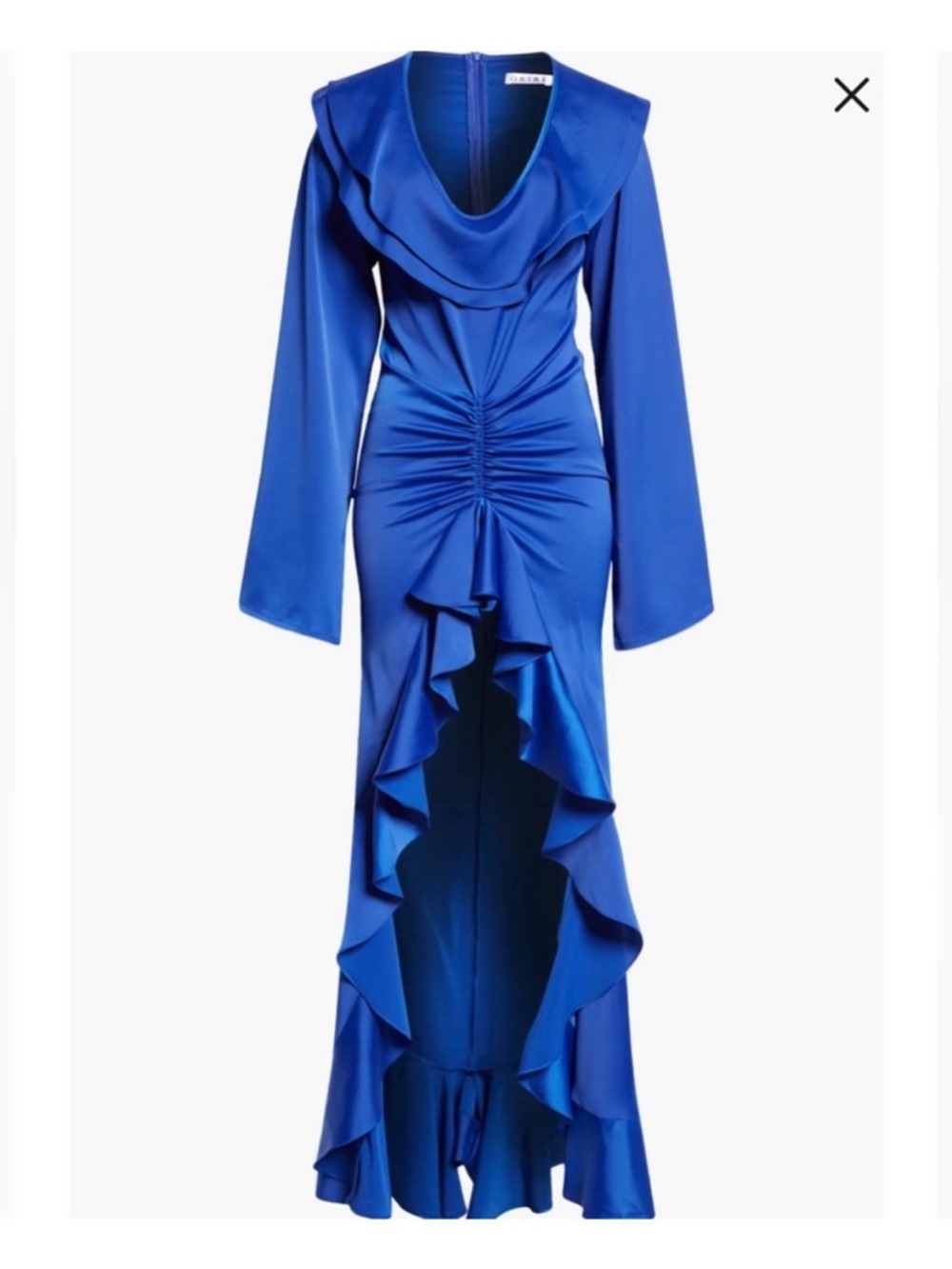 Orire Wally Blue Shirred Long Sleeve Dress special occasion formal wedding guest